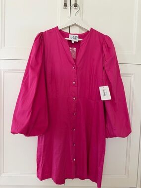 Alden Adair Athena mini dress in magenta.